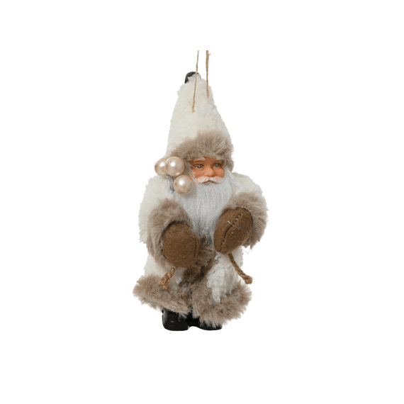 Decoris Kersthanger Kerstman Wit 13cm