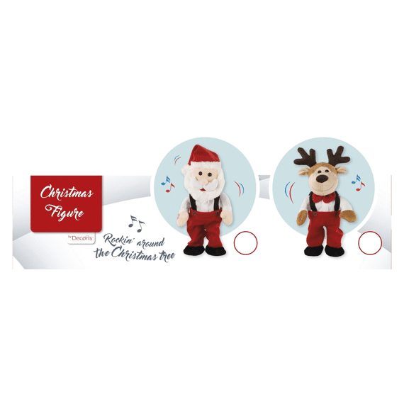 Decoris Kerstfiguur met muziek 32cm Assortiment