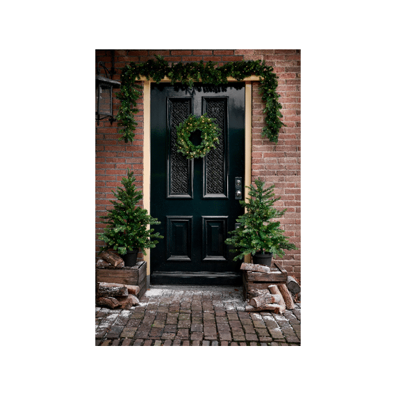 Everlands Kerstkrans Micro Led 50cm Groen / Warm White
