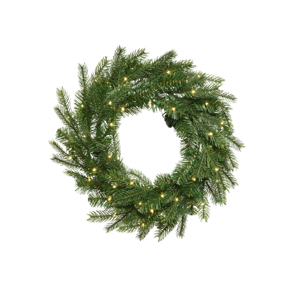 Everlands Kerstkrans Micro Led 50cm Groen / Warm White