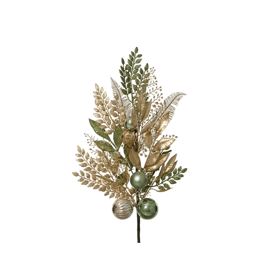 Decoris Kunsttak Groen / Goud 75cm