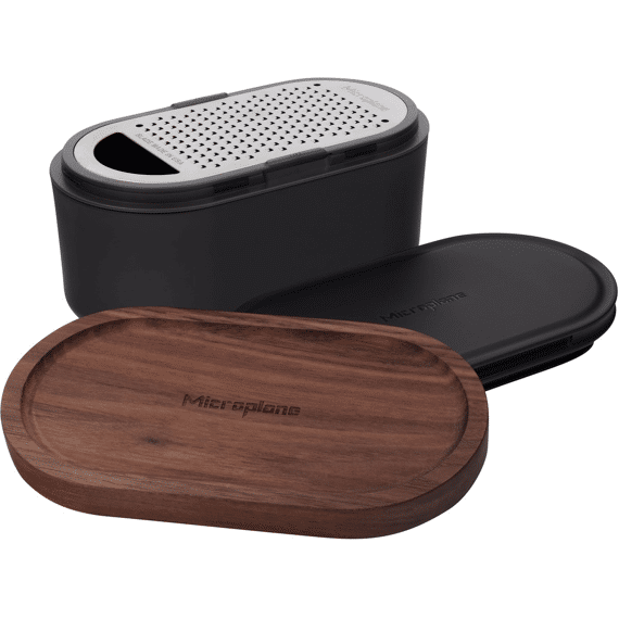 Microplane Container Rasp Antraciet/walnoot