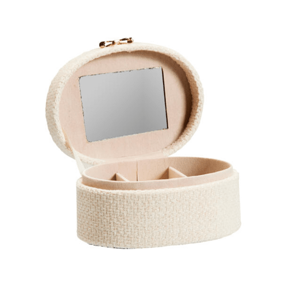 Juwelenbox Rond 12x10cm Wit