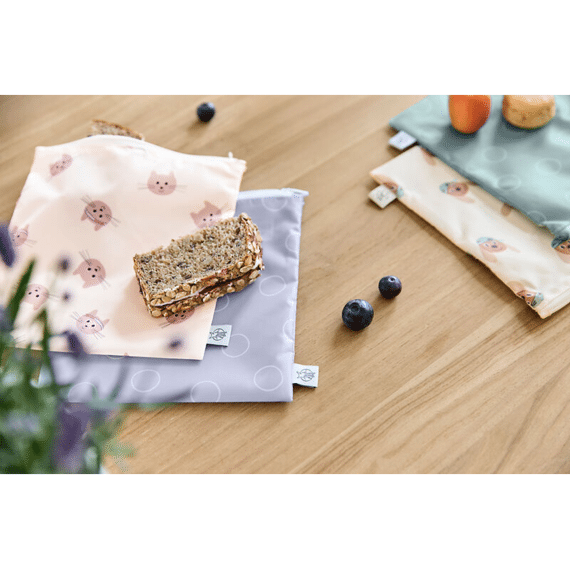 Lassig Snack Bag 2-pack Tiny Team Cat