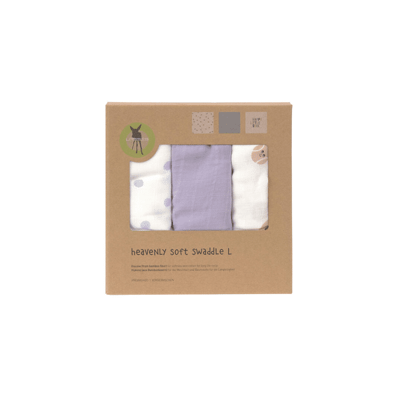 Lassig Heavenly Soft Swaddle 3 Stuks Tiny Team Pastel Lilac