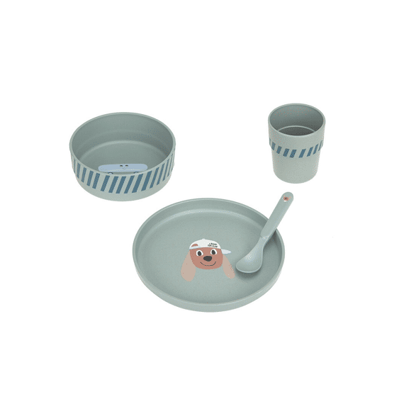 Lassig Eetset Pp/cellulose Tiny Team Dog (bord,kommetje,beker,lepel)