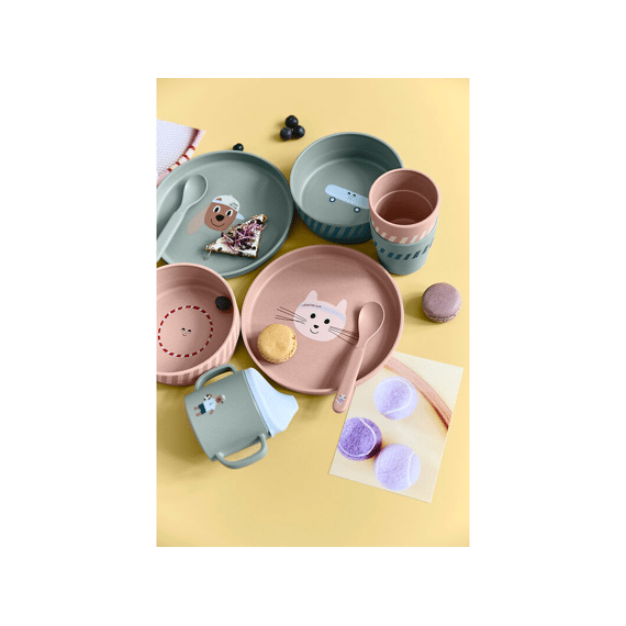 Lassig Eetset Pp/cellulose Tiny Team Cat (bord,kommetje,beker,lepel)