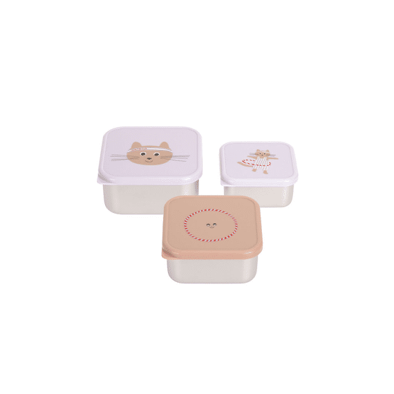 Lassig Snackbox 3 Stuks Tiny Team Cat