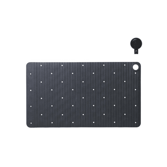 Sealskin Ribb Antislip Badmat 40x70 Cm Antraciet Inclusief Zwarte Haak