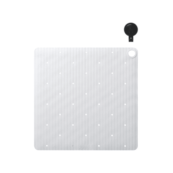 Sealskin Ribb Antislip Douchemat 55x55 Cm Wit Inclusief Zwarte Haak