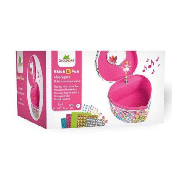 Au Sycomore Stick & Fun - Mozaïek - Sieraden Muziekdoos Hartje