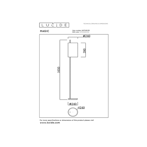 Magic Vloerlamp Zwart 24-1xe27