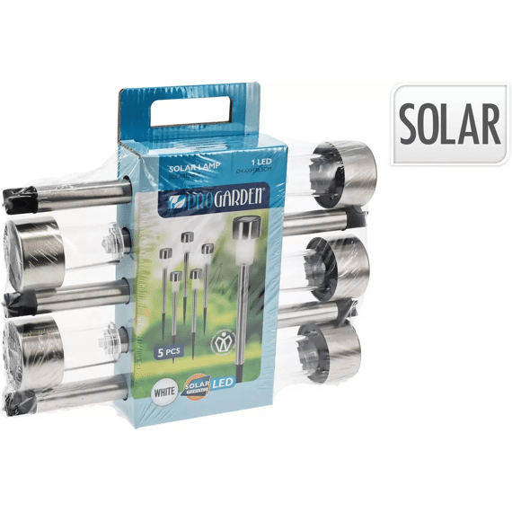 Solarlamp Rvs Set Van 5 Stuks