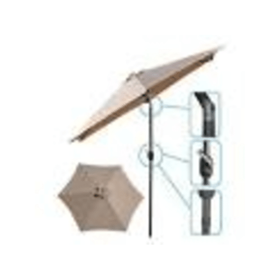 Parasol 200cm Lichtgrijs