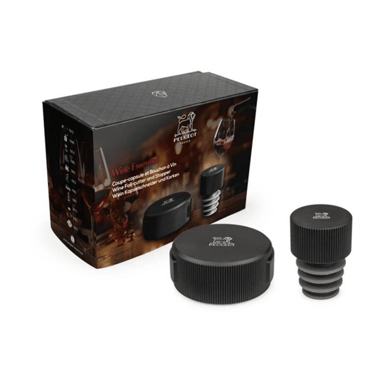 Peugeot Wine Essential Line Foliesnijder En Wijnstop Matzwart Aluminium