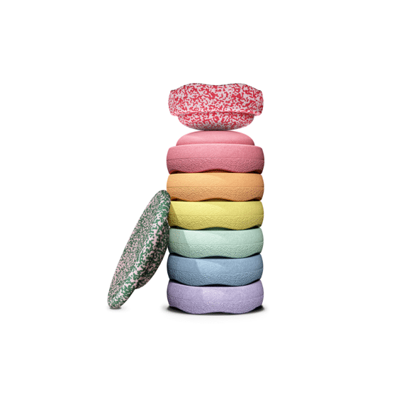 Stapelstein Christmas Collection Blush Special Rainbow Set Pastel Met Balansboard