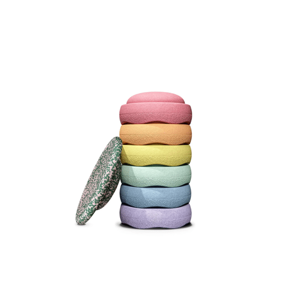 Stapelstein Christmas Collection Blush Special Rainbow Set Pastel Met Balansboard