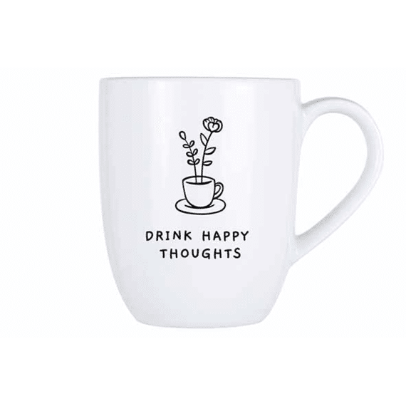 Cosy Mug 53cl Drink Happy Thoughts D9,8xh11,9cm