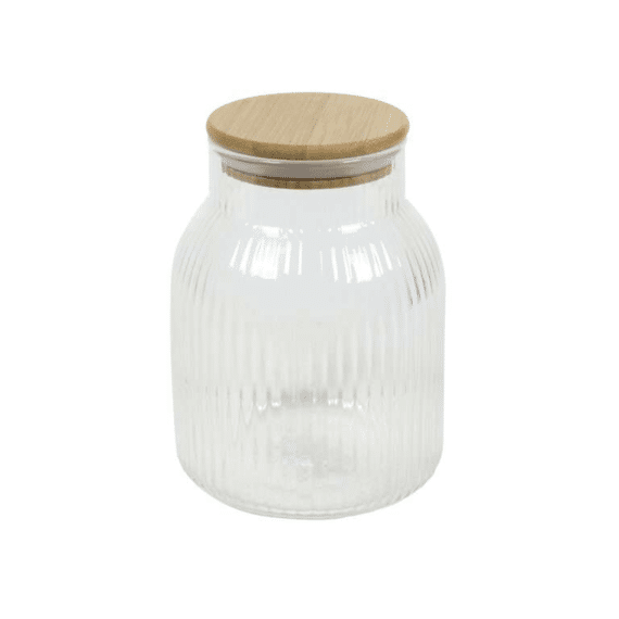 Voorraadpot Lines Bamboo Deksel D11,5*16cm