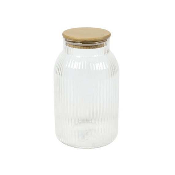 Voorraadpot Lines Bamboo Deksel D11,5*20,5cm