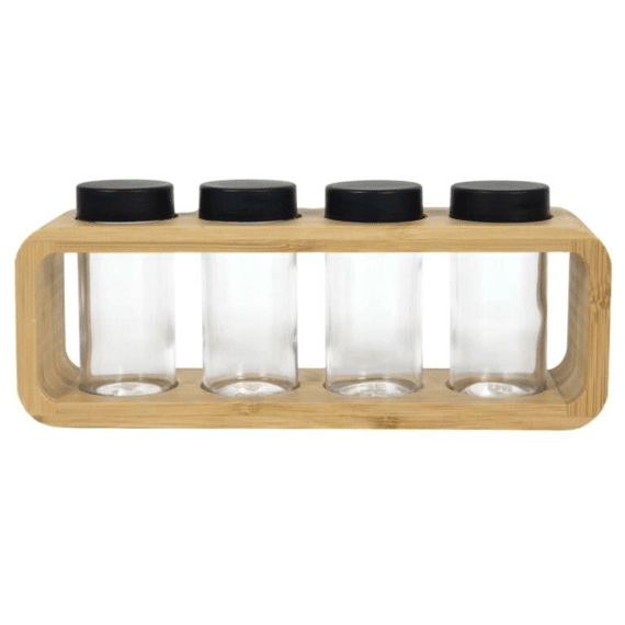Kruidenrek Bamboe Met 4 Potjes