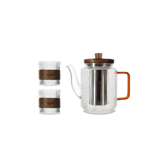 Ogo The & Cafe Set Karl Theepot + 2 Tassen Amber 0.55l