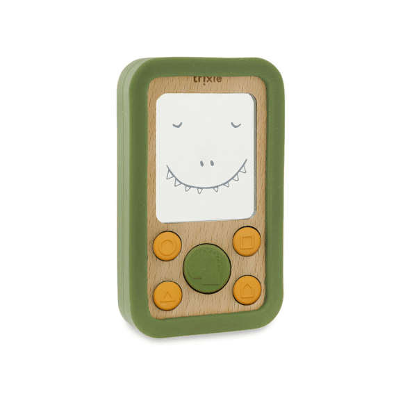 Trixie Toys Houten Baby Telefoon Met Silicone Mr Dino