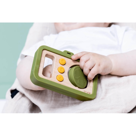 Trixie Toys Houten Baby Camera Met Silicone Mr Dino