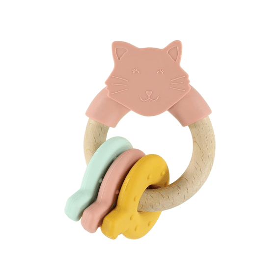 Trixie Toys Houten Silicone Activiteitenring Mrs Cat