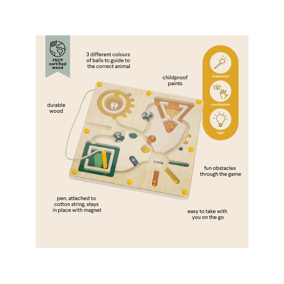 Trixie Toys Houten Magnetisch Doolhof 6pcs