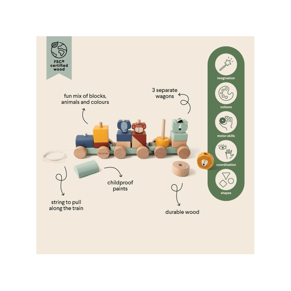 Trixie Toys Houten Mini Dierentrein