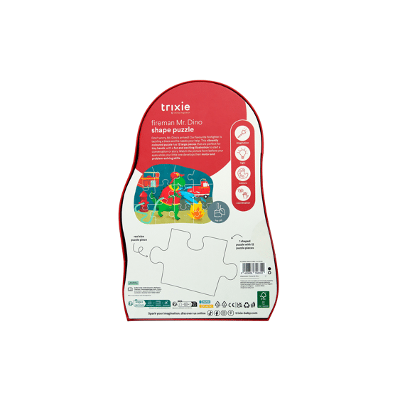 Trixie Toys Vormenpuzzel Fireman Mr. Dino 12pcs