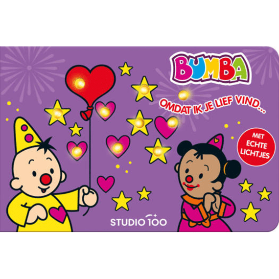 Bumba Kartonboekje Met Lichtjes Omdat Ik Je Lief Vind.