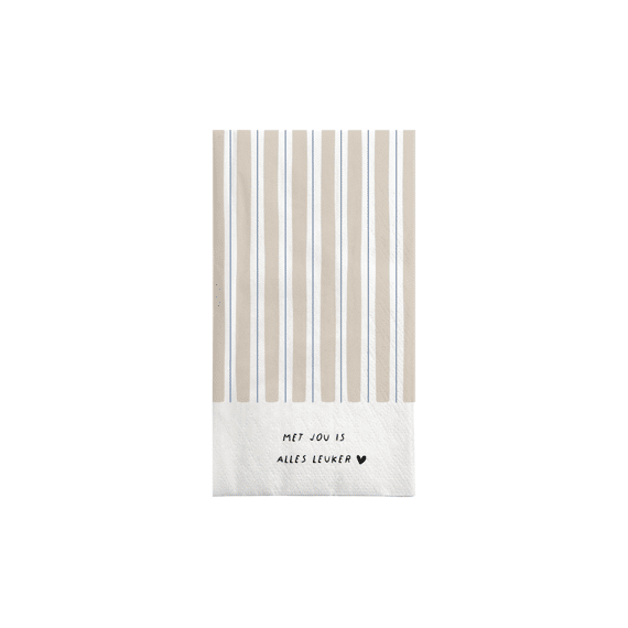 Zusss Servetten Rechthoek Met Jou Is Alles Leuker Zand / Lila