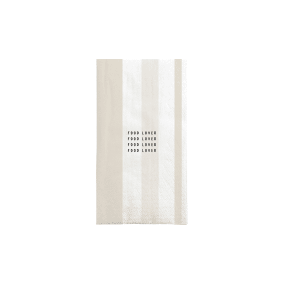 Zusss Servetten Rechthoek Streep Food Lover Wit / Zand