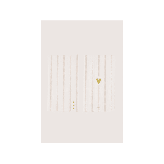 Servetten Rechthoek Streep Hartjes Wit / Roze