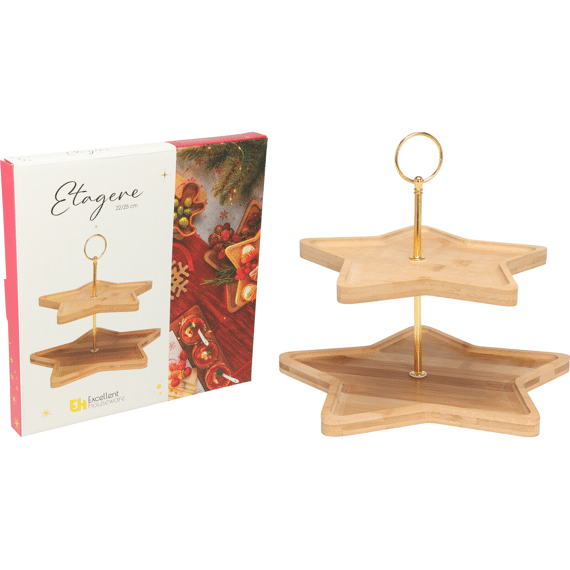 Etagere Bamboe 2 Laags Ster