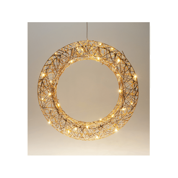 Krans 40cm Met Led Champagne