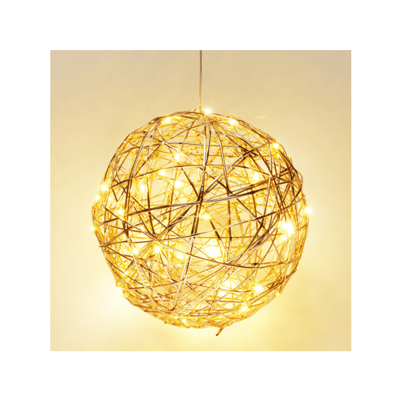 Bal 25cm Met Led Champagne Goud
