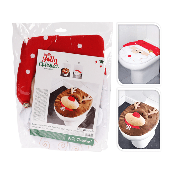 Wc Hoes Kerst 34x24x5cm - 2ass