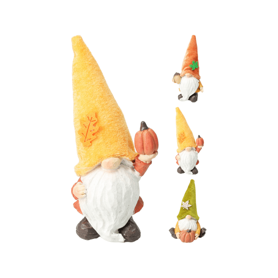 Gnome Met Pompoen 16cm Assortiment