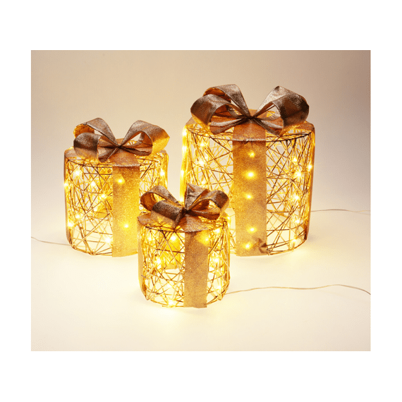 Cadeauset Rond Met Led Champagne