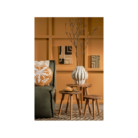 Bold Bijzettafel Gerecycleerd Hout Bruin H28xd26cm