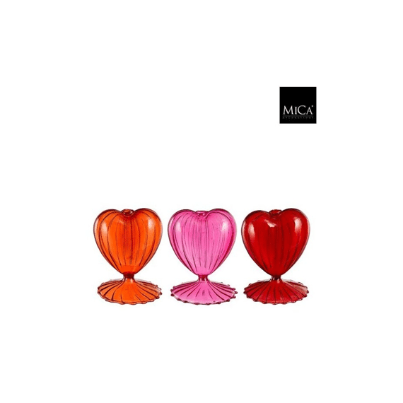 Vaas Voor Een Bloem Hart Roze Rood Oranje H10,5cm Assortiment Prijs Per Stuk