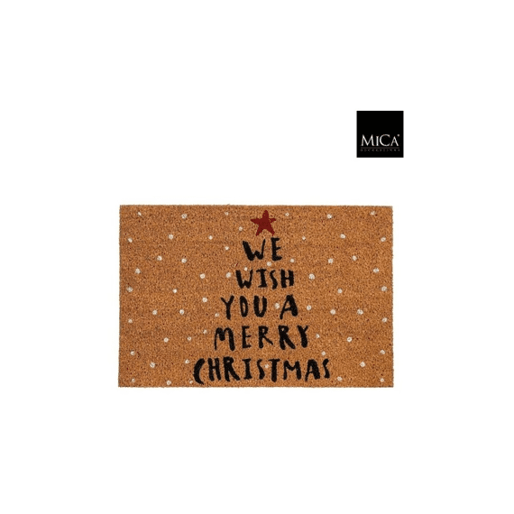 Deurmat Merry Christmas Bruin - L60xw40xh1,5cm