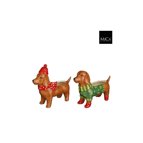 Funny Pot Hond Rood Groen L20,5xw7,5xh17,5cm Assortiment Prijs Per Stuk