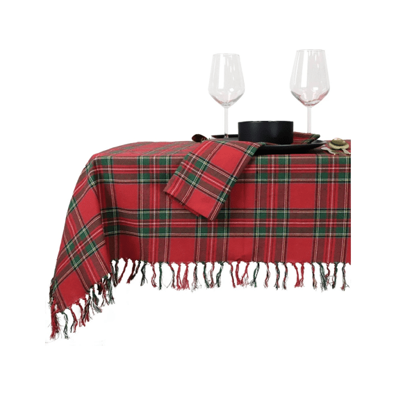 Tafelkleed Xmas Tartan 150x300cm Red