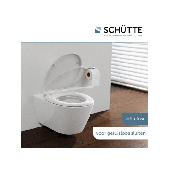 White Duroplast Wc-bril Met Soft-close En Afklikbaar Wit