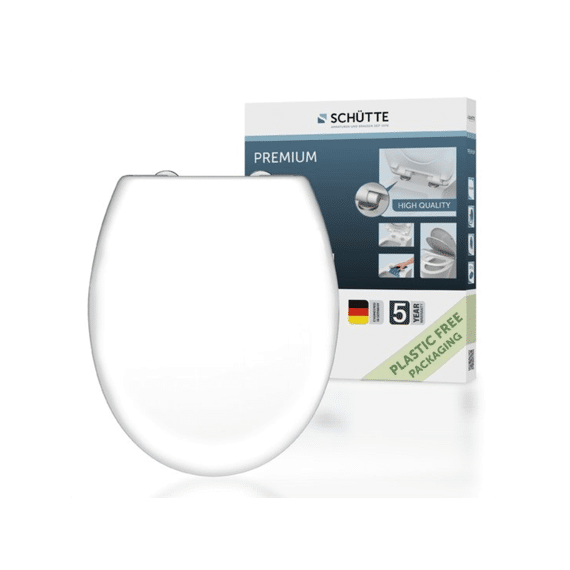 White Duroplast Wc-bril Met Soft-close En Afklikbaar Wit