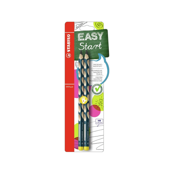 Stabilo Easy Graph Driekantige Potloden Hb Linkshandig Petrol 2 Stuks
